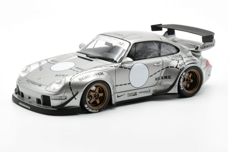 Porsche 911 993 RWB Silver Phantom Asijská Edice GT Spirit 1:18