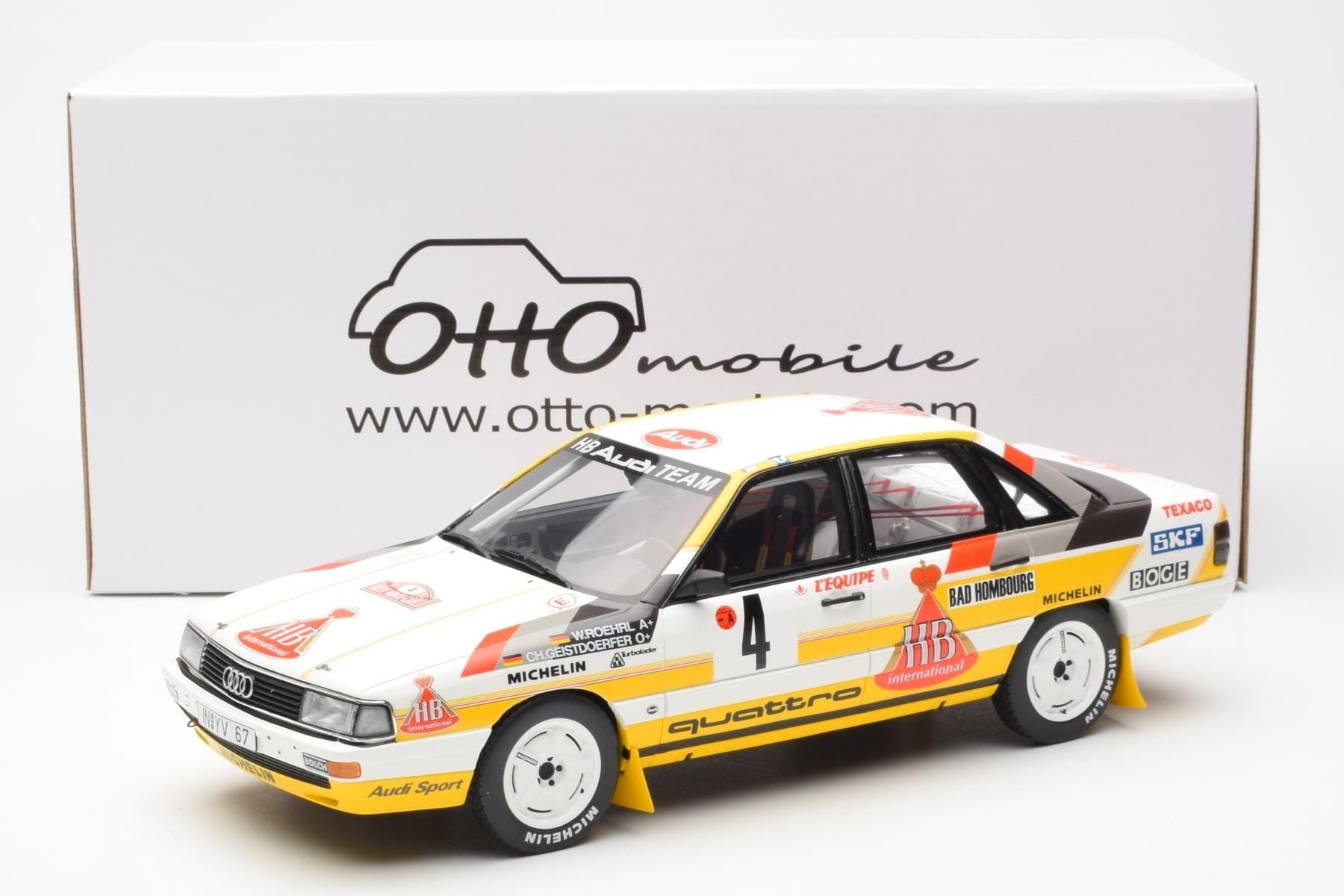 Audi 200 Quattro #4 W. Rohrl / C. Geistdorfer Rally Monte Carlo 1987 Otto 1:18 OT439 Kov – obrázek 6 z 6