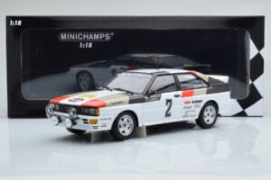 Audi Quattro Audi Sport #1 H. Mikkola / A. Hertz Winners International Swedish Rally 1981 Minichamps 1:18 155811102 Kov – obrázek 6 z 6