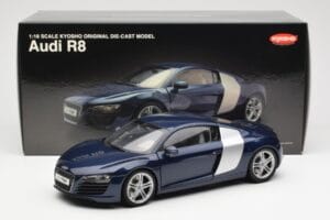 Audi R8 4.2 FSI V8 Modrý Kyosho 1:18 09213BL Kov – obrázek 8 z 8