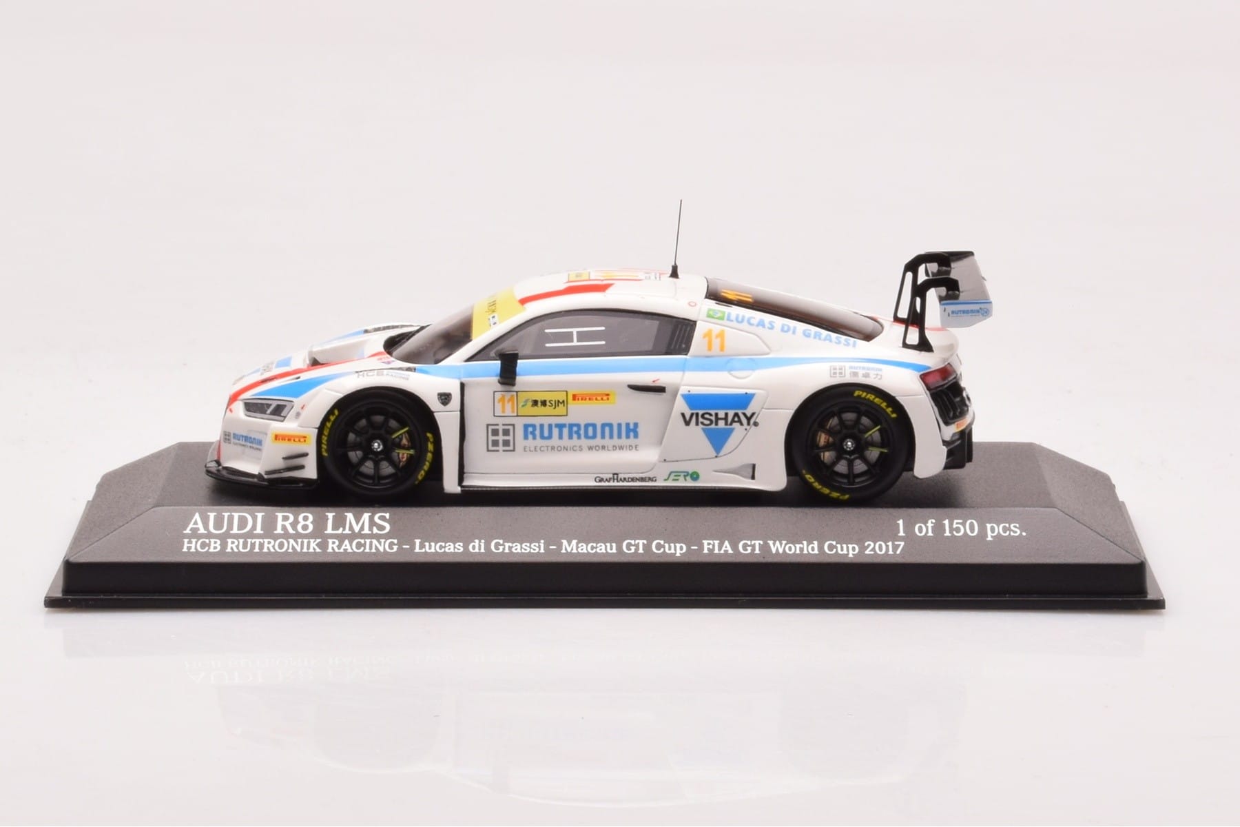 Audi R8 LMS #11 HCB Rutronik Racing L. di Grassi FIA GT World Cup Macau 2016 Minichamps 1:43 437171711 Kov