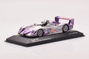 Audi R8 LMP900 #28 F. Biela / P. Kaffer / A. McNish 12 Hours of Sebring Winner 2004 Minichamps 1:43 4000412328 Kov – obrázek 2 z 4