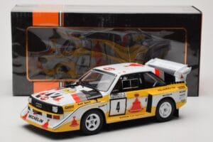 Audi Sport Quattro S1 E2 #4 S. Blomqvist / B. Cederberg Rally 1000 Lakes 1985 IXO 1:18 18RMC161A Kov – obrázek 6 z 6