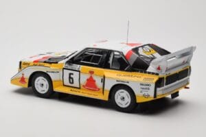 Audi Sport Quattro S1 E2 #6 H. Mikkola / A. Hertz Rally 1000 Lakes 1985 IXO 1:18 18RMC161B Kov – obrázek 5 z 6