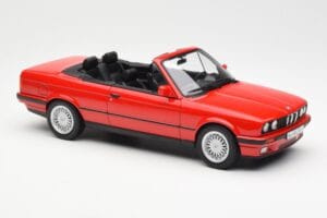 BMW 318i E30 Kabriolet Červený Norev 1:18 183210 Kov – obrázek 4 z 6