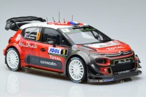 Citroen C3 WRC #9 S. Lefebvre / G. Moreau Tour de Corse 2017 Norev 1:18 181633 Kov – obrázek 4 z 6