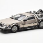 DeLorean DMC-12 Time Machine Back to the Future Stříbrný Sun Star 1:18