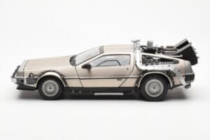 DeLorean DMC-12 Time Machine Back to the Future Stříbrný Sun Star 1:18 2711 Kov – obrázek 3 z 8