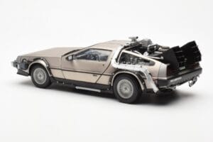 DeLorean DMC-12 Time Machine Back to the Future Stříbrný Sun Star 1:18 2711 Kov – obrázek 4 z 8