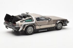 DeLorean DMC-12 Time Machine Back to the Future Stříbrný Sun Star 1:18 2711 Kov – obrázek 5 z 8