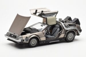 DeLorean DMC-12 Time Machine Back to the Future Stříbrný Sun Star 1:18 2711 Kov – obrázek 8 z 8