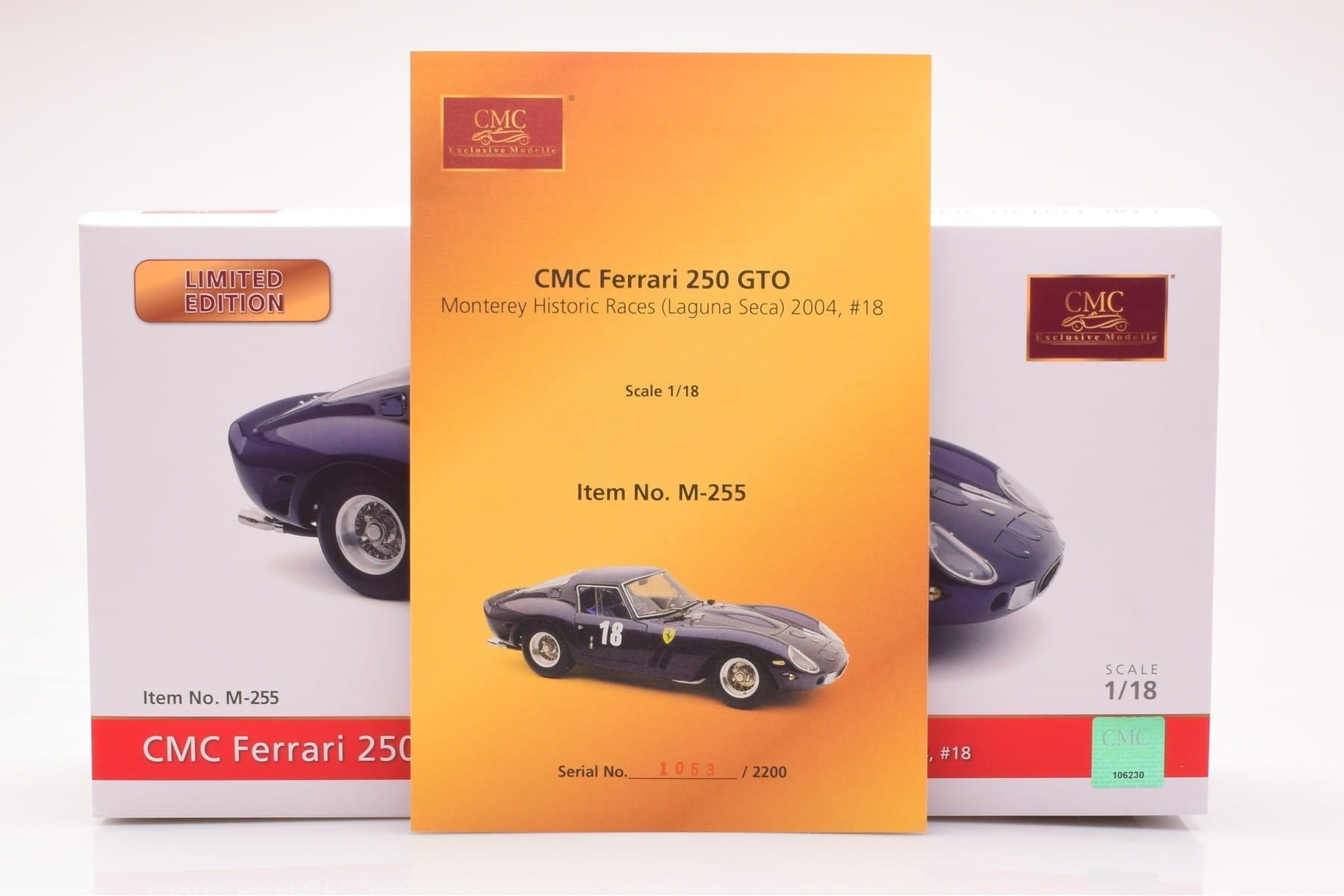 Ferrari 250 GTO Monterey Historic Races Laguna Seca 2004 CMC 1:18 M-255 Kov – obrázek 6 z 7