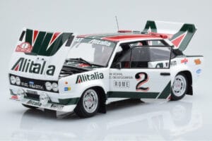 Fiat 131 Abarth Alitalia #2 W. Röhrl / C. Geistdörfer Rally Monte Carlo 1978 Kyosho 1:18 08376G Kov – obrázek 2 z 10