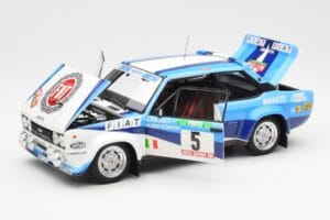 Fiat 131 Abarth #5 Team Fiat Works Rally Portugal 1980 Kyosho 1:18 08376A Kov – obrázek 2 z 8