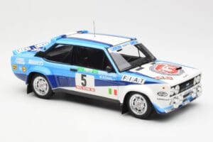 Fiat 131 Abarth #5 Team Fiat Works Rally Portugal 1980 Kyosho 1:18 08376A Kov – obrázek 6 z 8