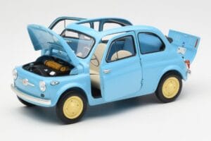 Fiat Nuova 500 Celeste Modrý Kyosho 1:18 08966LB Kov – obrázek 2 z 8