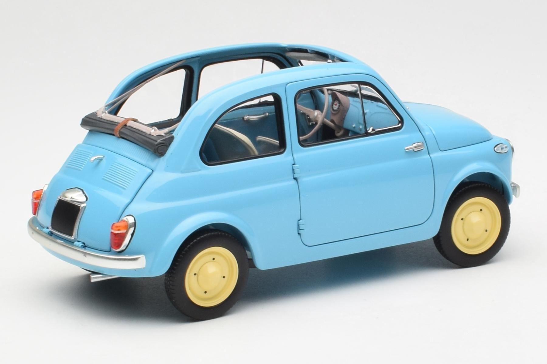 Fiat Nuova 500 Celeste Modrý Kyosho 1:18 08966LB Kov – obrázek 3 z 8