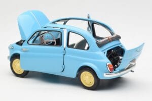Fiat Nuova 500 Celeste Modrý Kyosho 1:18 08966LB Kov – obrázek 5 z 8