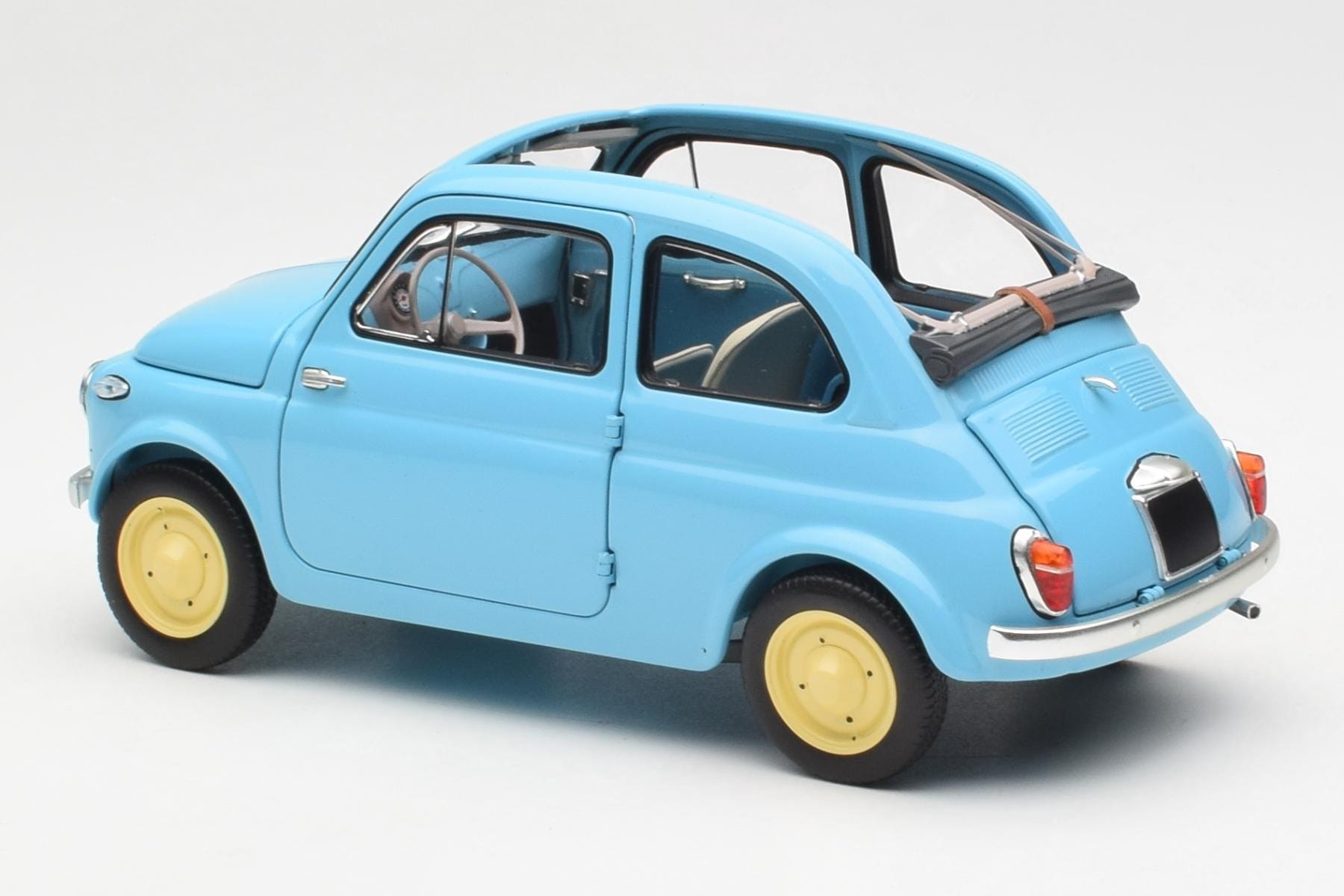 Fiat Nuova 500 Celeste Modrý Kyosho 1:18 08966LB Kov – obrázek 7 z 8