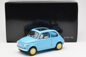 Fiat Nuova 500 Celeste Modrý Kyosho 1:18 08966LB Kov – obrázek 8 z 8