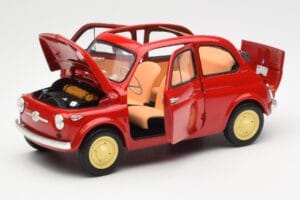 Fiat Nuova 500 Coral Červený Kyosho 1:18 08966R Kov – obrázek 2 z 8
