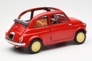 Fiat Nuova 500 Coral Červený Kyosho 1:18 08966R Kov – obrázek 3 z 8