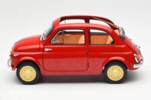 Fiat Nuova 500 Coral Červený Kyosho 1:18 08966R Kov – obrázek 4 z 8