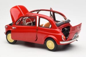 Fiat Nuova 500 Coral Červený Kyosho 1:18 08966R Kov – obrázek 5 z 8