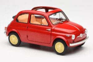 Fiat Nuova 500 Coral Červený Kyosho 1:18 08966R Kov – obrázek 6 z 8