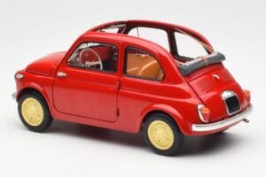 Fiat Nuova 500 Coral Červený Kyosho 1:18 08966R Kov – obrázek 7 z 8