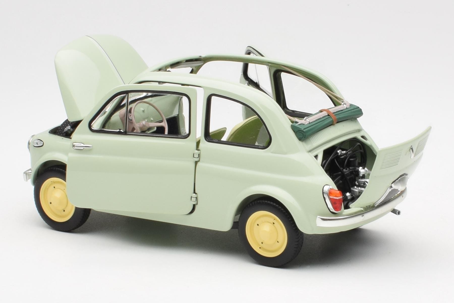 Fiat Nuova 500 Clear Zelený Kyosho 1:18 08966LG Kov – obrázek 5 z 8