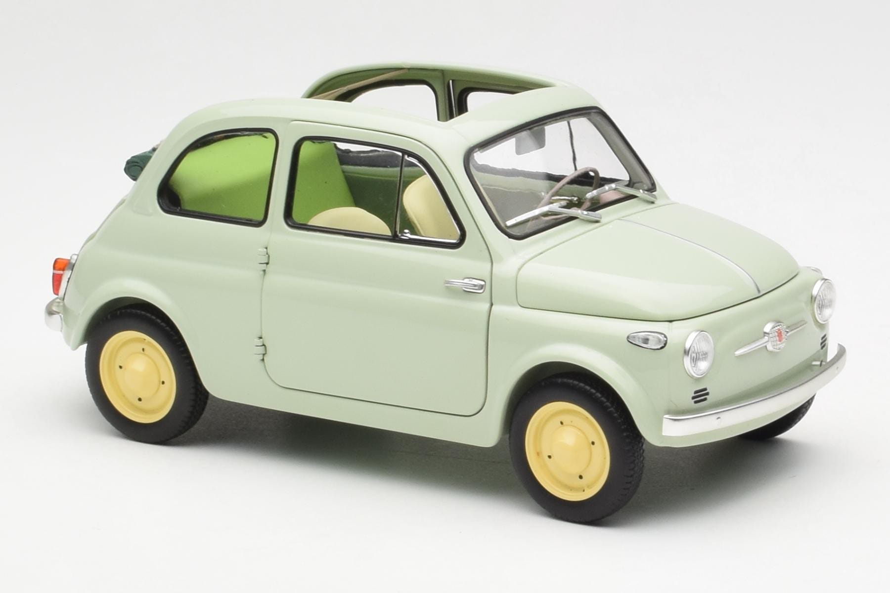 Fiat Nuova 500 Clear Zelený Kyosho 1:18 08966LG Kov – obrázek 6 z 8