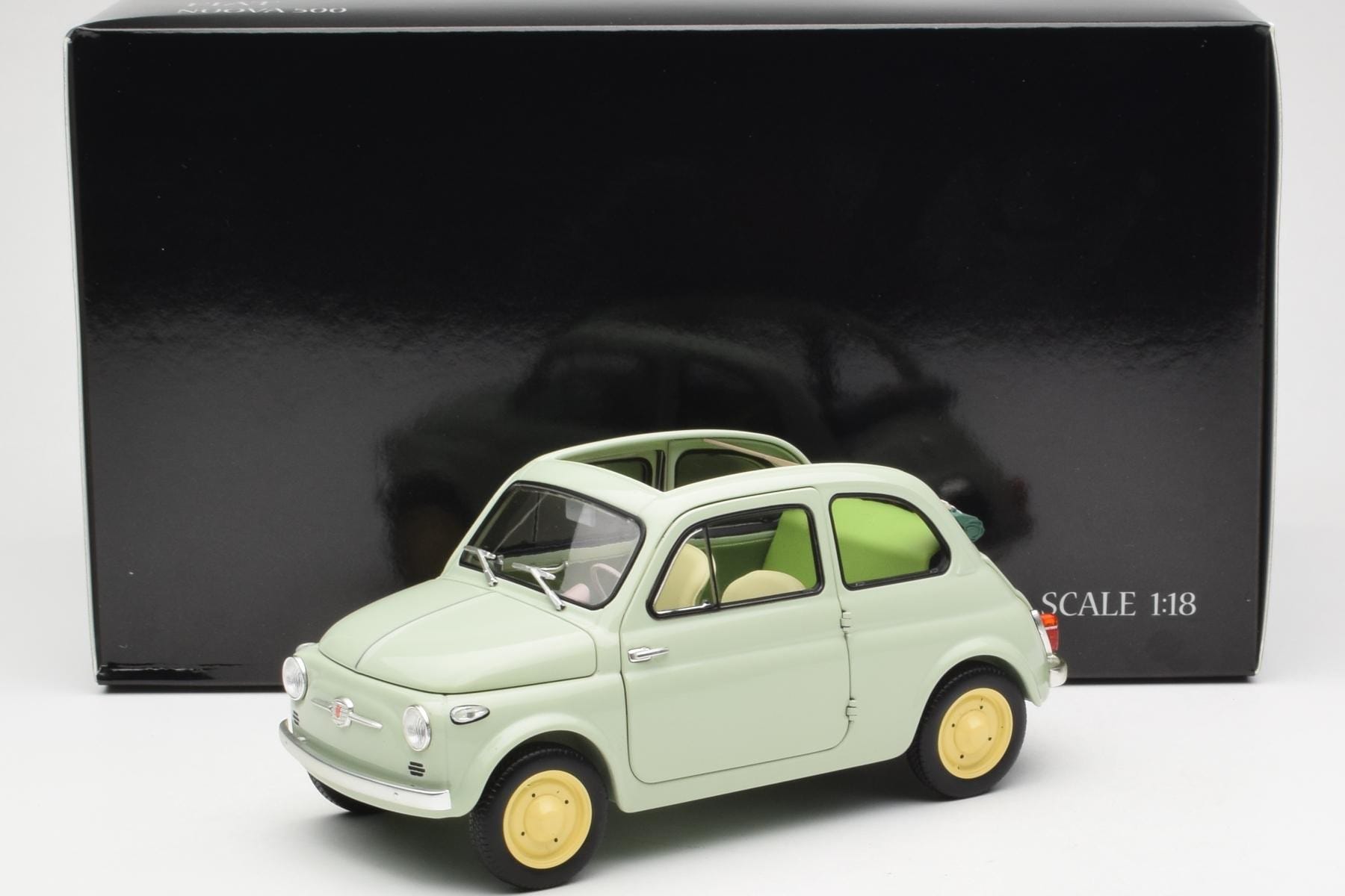 Fiat Nuova 500 Clear Zelený Kyosho 1:18 08966LG Kov – obrázek 8 z 8