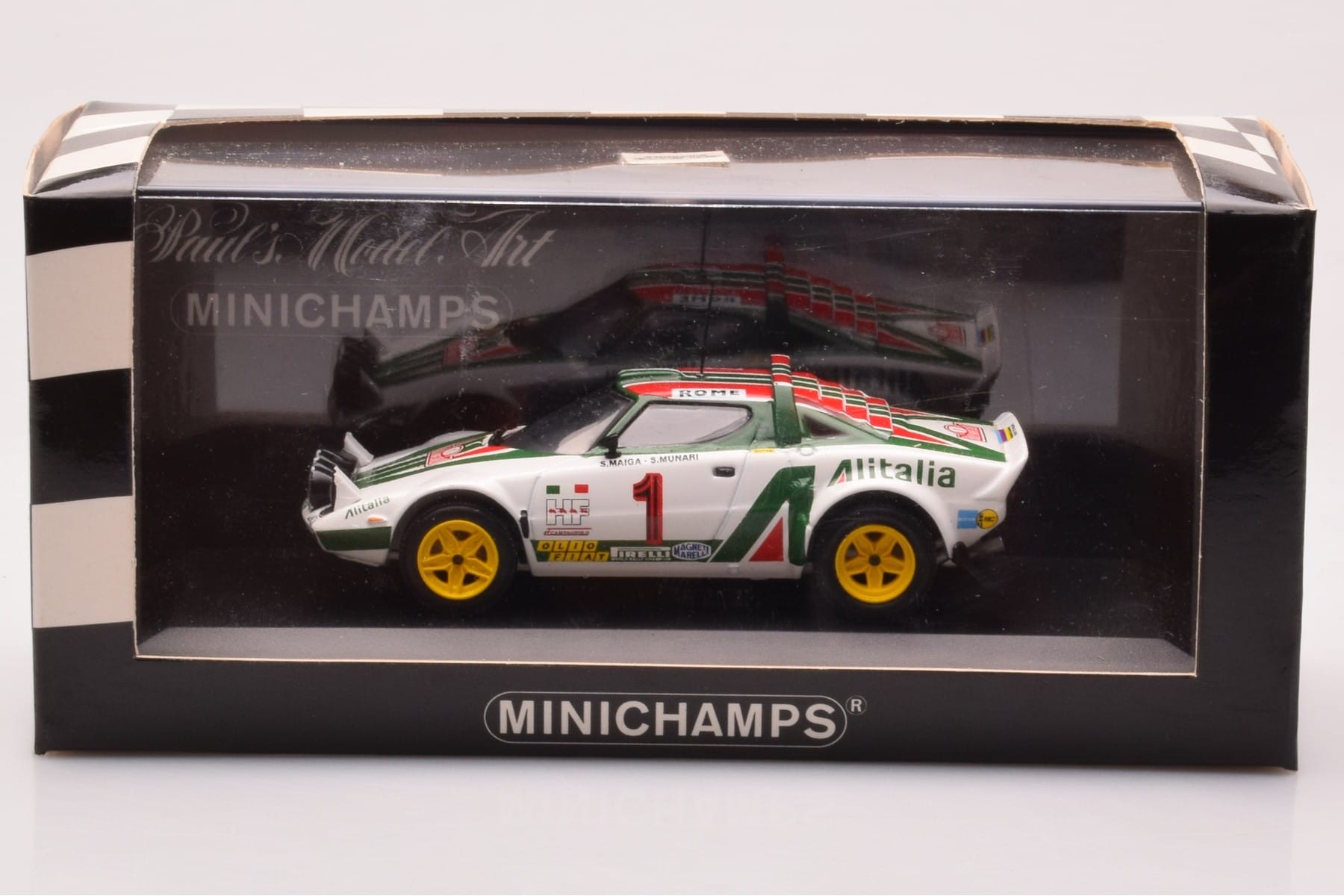 Lancia Stratos #1 S. Munari / S. Maiga Rally Monte Carlo 1977 Minichamps 1:43 430771201 Kov – obrázek 4 z 4