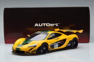 McLaren P1 GTR Žlutá Se Zelenými Pruhy AUTOart 1:18 81544 Kompozit – obrázek 7 z 7