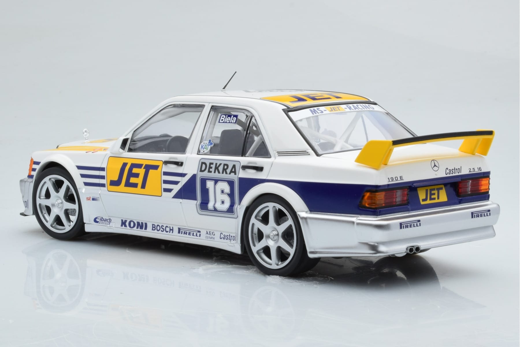 Mercedes 190E 2.5-16 W201 EVO 1 Jet #16 F. Biela Team Ms-Jet Racing DTM 1990 Minichamps 1:18 155903616 Kov – obrázek 5 z 6