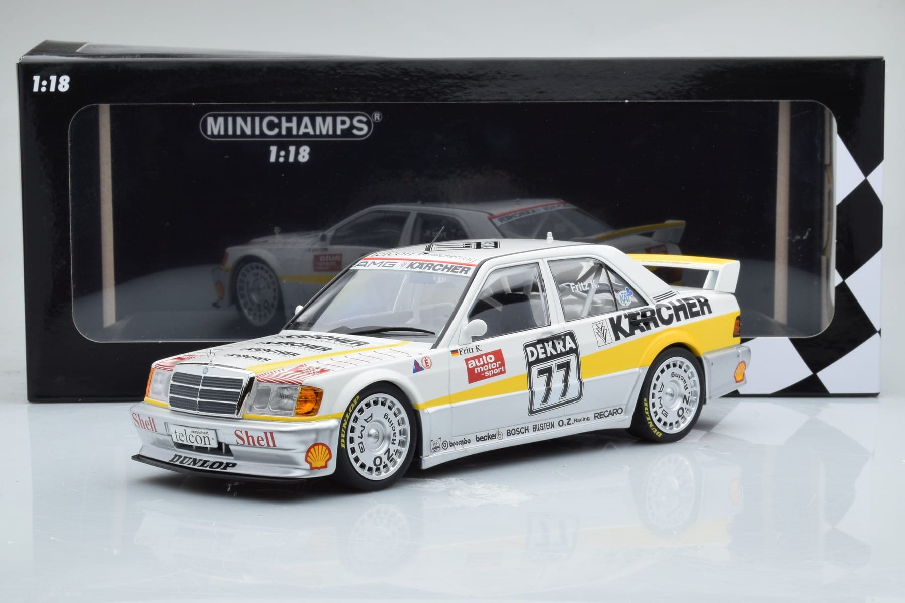 Mercedes 190E 2.5-16 W201 EVO 1 Karcher #77 F. Kreutzpointer Team AMG-Mercedes DTM 1990 Minichamps 1:18 155903677 Kov – obrázek 6 z 6