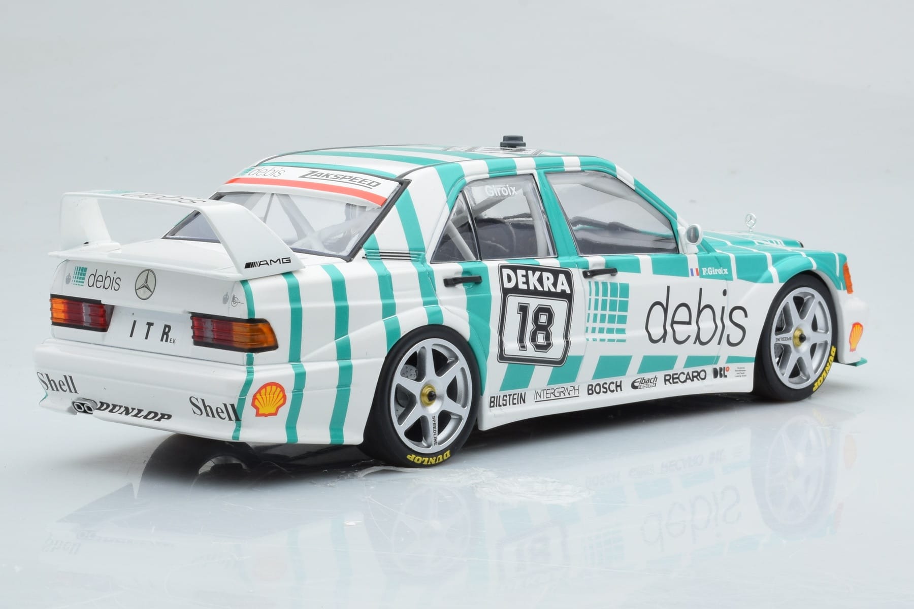 Mercedes 190E 2.5-16 W201 EVO 2 Debis #18 F. Giroix Team Zackspeed DTM 1991 Minichamps 1:18 155913618 Kov – obrázek 2 z 6