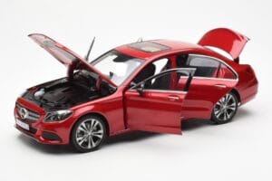 Mercedes C-Class W205 Červený Metalíza Asia Exclusive Norev 1:18 183835 Kov – obrázek 2 z 8