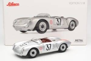 Porsche 550 RS Spyder #37 H. Polensky / R. von Frankenberg 24 Hours of Le Mans 1955 Schuco 1:18 450033400 Kov – obrázek 8 z 8