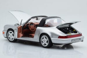 Porsche 911 964 Carrera 4 Targa Polar Stříbrný Norev 1:18 187342 Kov – obrázek 3 z 9