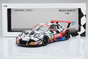 Porsche 911 GT3 R Iron Force by Ring Police #69 J. van Slooten / L. Luhr ADAC GT Masters 2018 Minichamps 1:18 153186969 Kov – obrázek 5 z 5