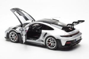 Porsche 911 992 GT3 Weissach Pack GT Stříbrný Metalíza Norev 1:18 187366 Kov – obrázek 5 z 8