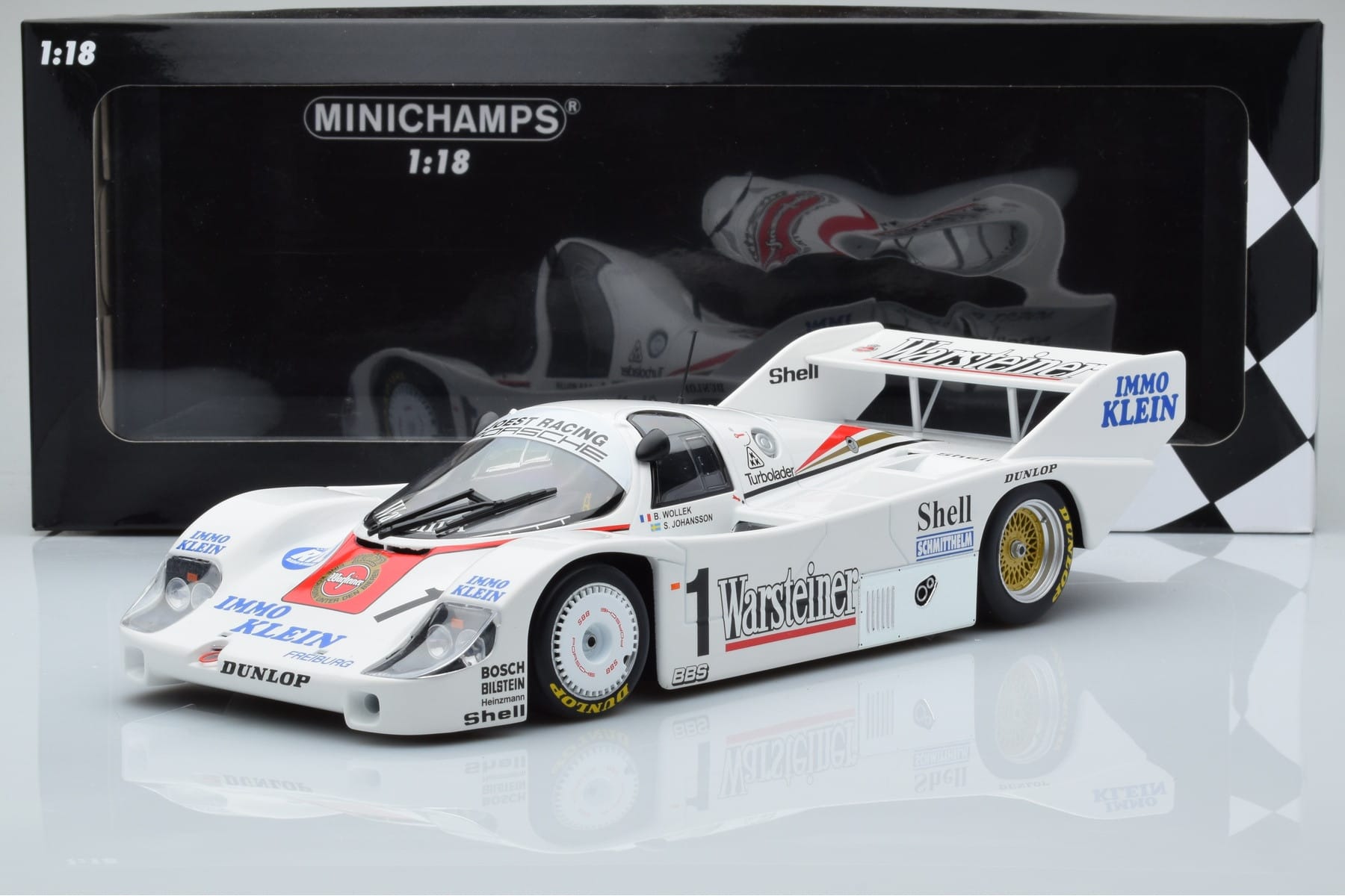 Porsche 956K Warsteiner #1 B. Wollek / S. Johansson DRM Zolder Winner 1983 Minichamps 1:18 CA-WOL-06 Kov – obrázek 6 z 6