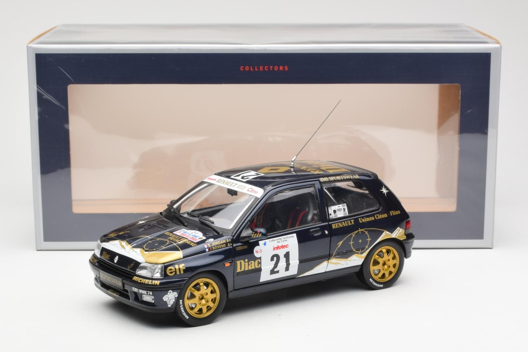 Renault Clio Williams DIAC #21 Jordan / Boyere Tour de Corse 1993 Norev 1:18 185228 Kov – obrázek 8 z 8