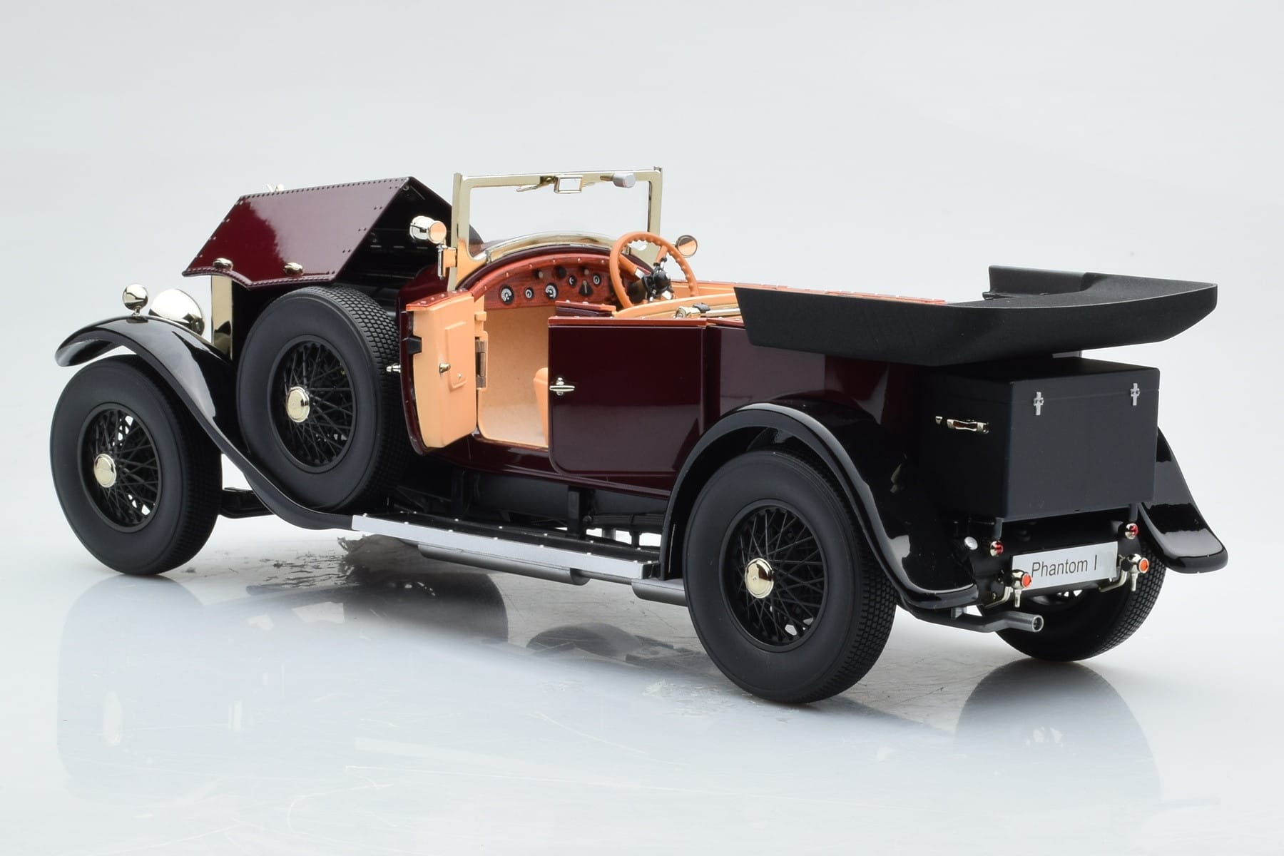 Rolls-Royce Phantom I Kabriolet Bordó Červená Kyosho 1:18 08931R Kov – obrázek 7 z 10