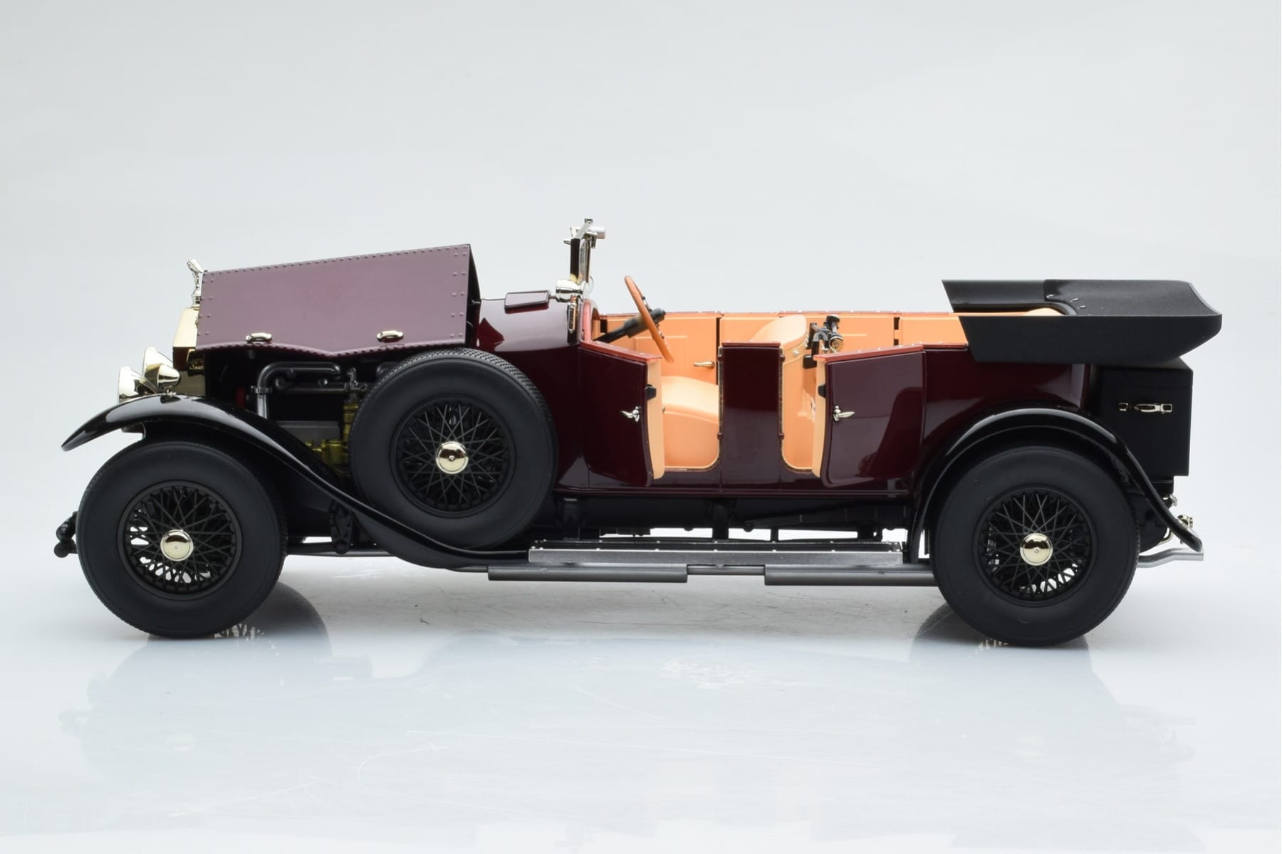 Rolls-Royce Phantom I Kabriolet Bordó Červená Kyosho 1:18 08931R Kov – obrázek 8 z 10