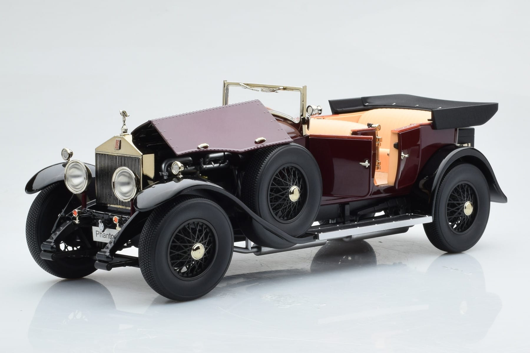 Rolls-Royce Phantom I Kabriolet Bordó Červená Kyosho 1:18 08931R Kov – obrázek 9 z 10