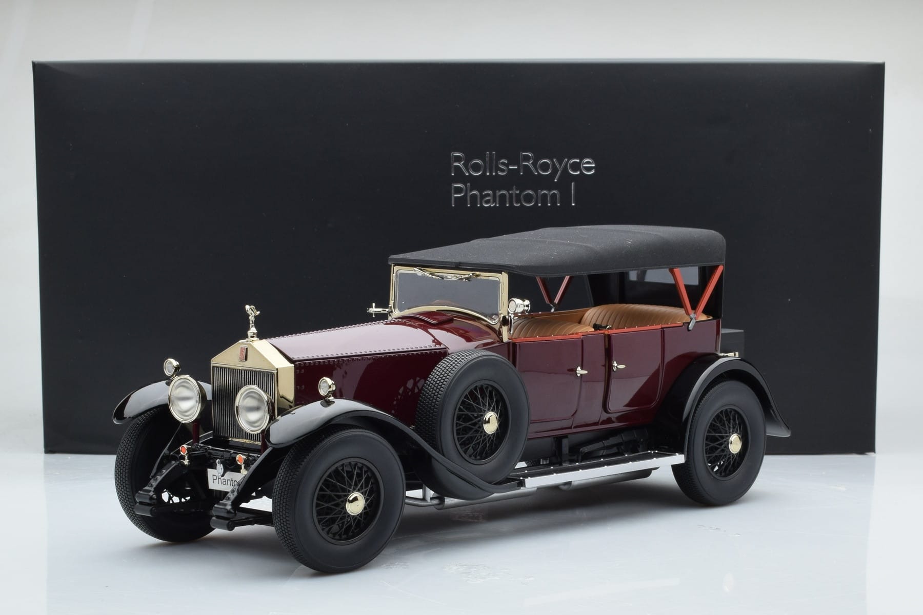 Rolls-Royce Phantom I Kabriolet Bordó Červená Kyosho 1:18 08931R Kov – obrázek 10 z 10