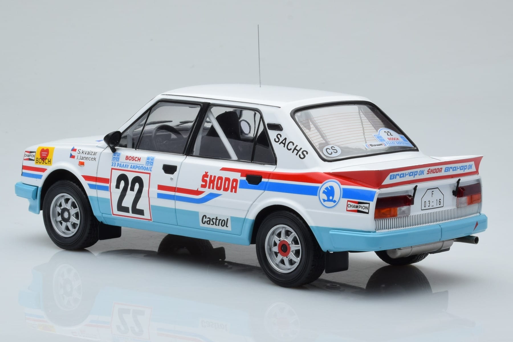 Skoda 130 LR #22 S. Kvaizar / J. Janecek Rally Acropolis 1986 IXO 1:18 18RMC157B Kov – obrázek 5 z 6